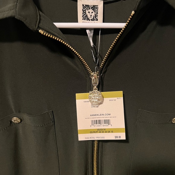 Anne Klein green sleeveless dress 14 - Picture 2 of 4